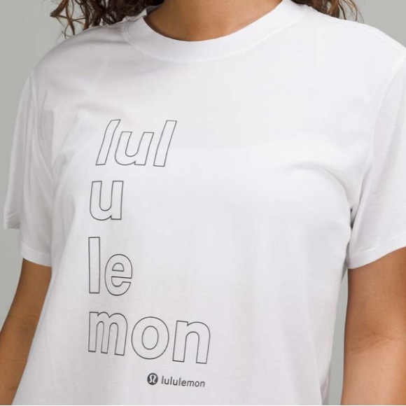 Lululemon All Yours Classic Tee Motif White/Black Size 8 - Picture 6 of 7
